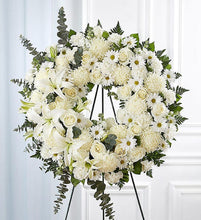 Load image into Gallery viewer, All White Funeral Wreath
